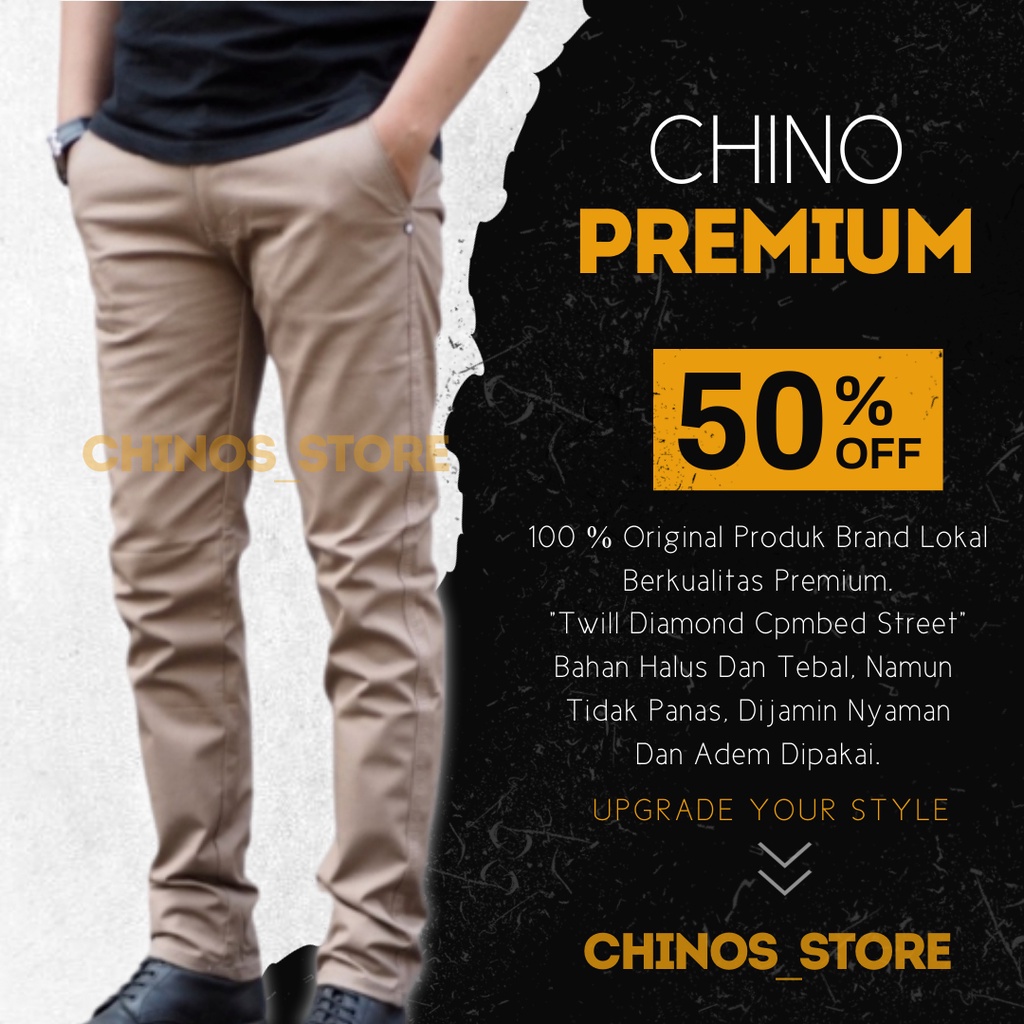 Celana Chino Panjang Pria Chinos Slimfit Clana Chino Kerja Pria Panjang Mirip Erigo Store