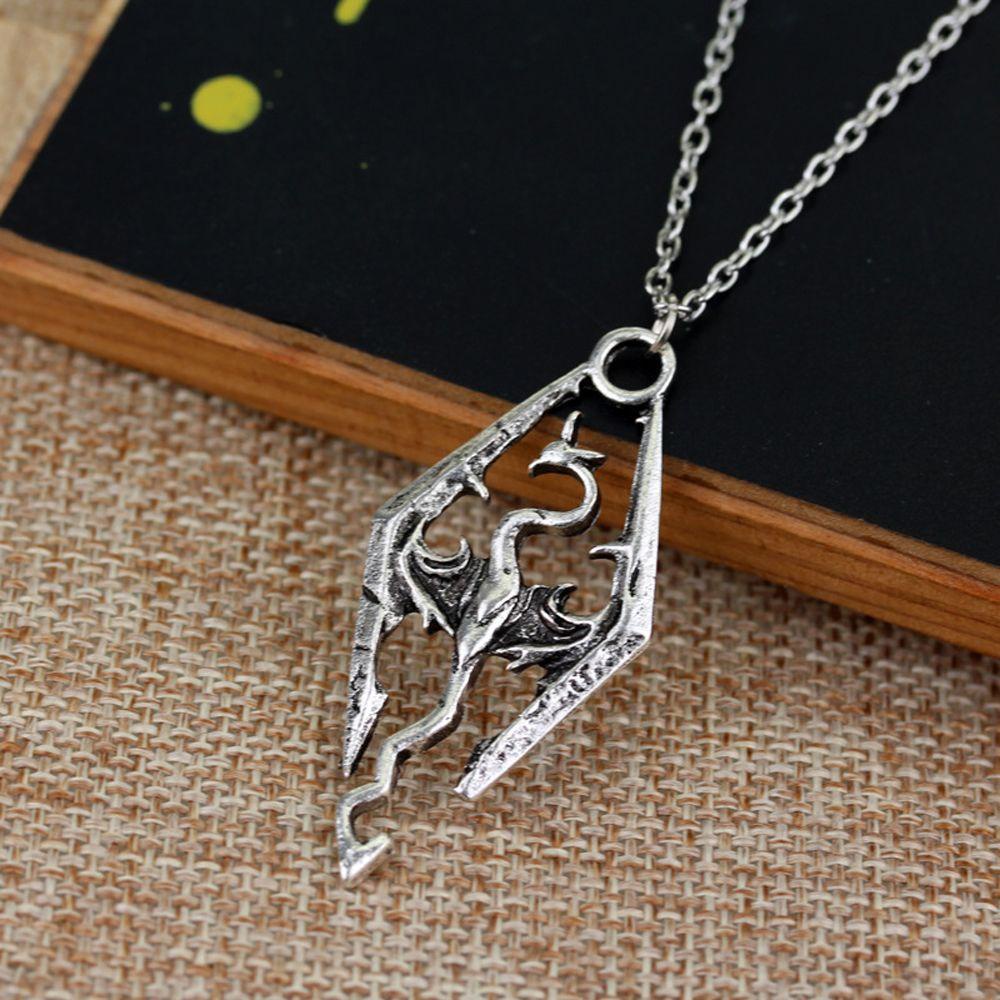 Preva Kalung Fashion Pria Rantai Charm Scrolls Skyrim
