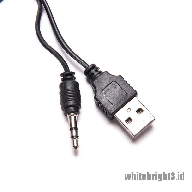 &lt; White3 &gt; Kabel Konektor Jack Audio 3.5mm USB Ke Mini USB Standar Untuk Speaker