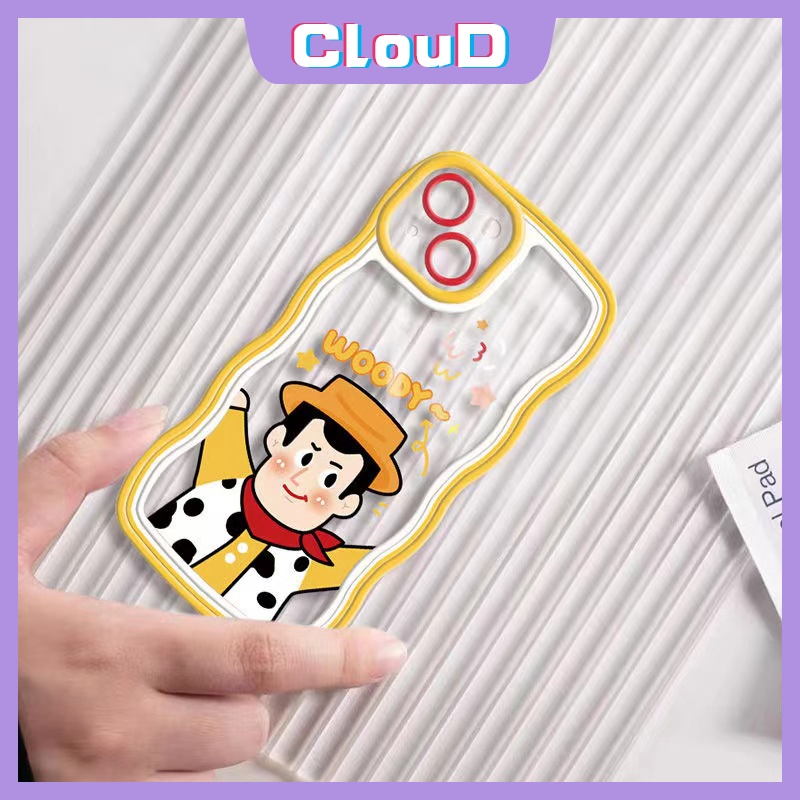 Kartun Toy Story Wavy Edge Case Samsung A14 A32 A22 A50s A51 A13 A12 M32 A03s A30s A21s A11 A03 A23 A31 A50 A52s M12 A02s A52 M22 Lembut Lucu Woody Buzz Light Year Shockproof Cover