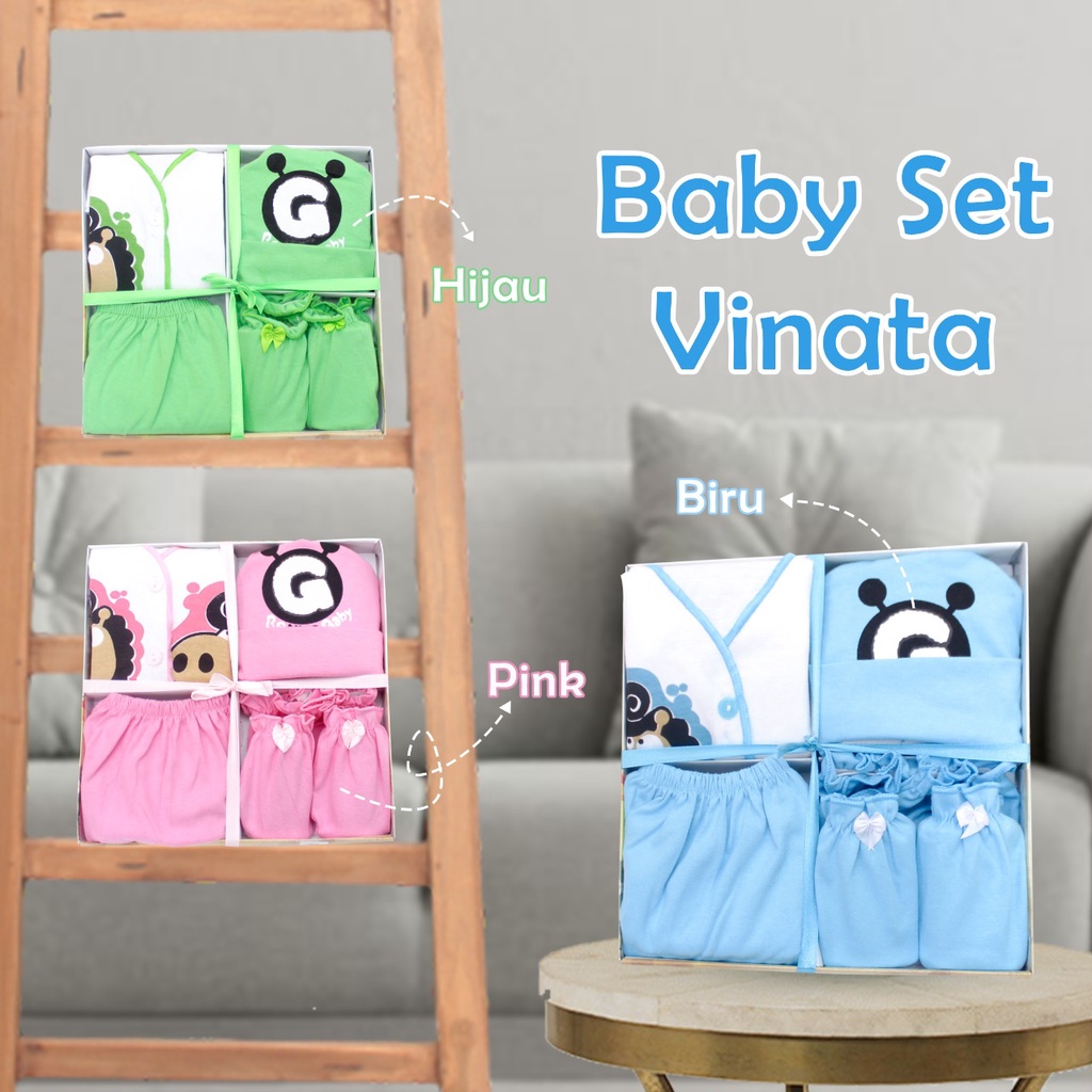 VINATA BABY SET 4IN1 - SET KADO PAKAIAN BAYI NEW BORN SNI