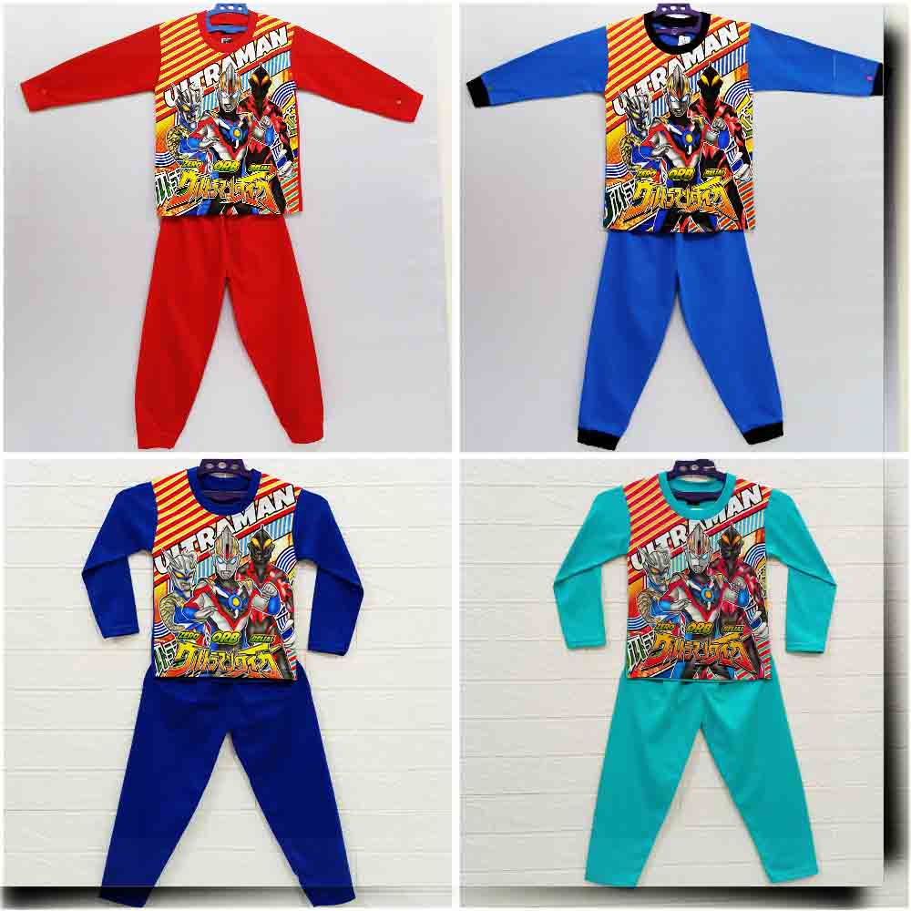 MKids88 - Baju Setelan Anak Laki-Laki Superhero Karakter Ultraman / Baju Tidur Anak Piyama Ultraman