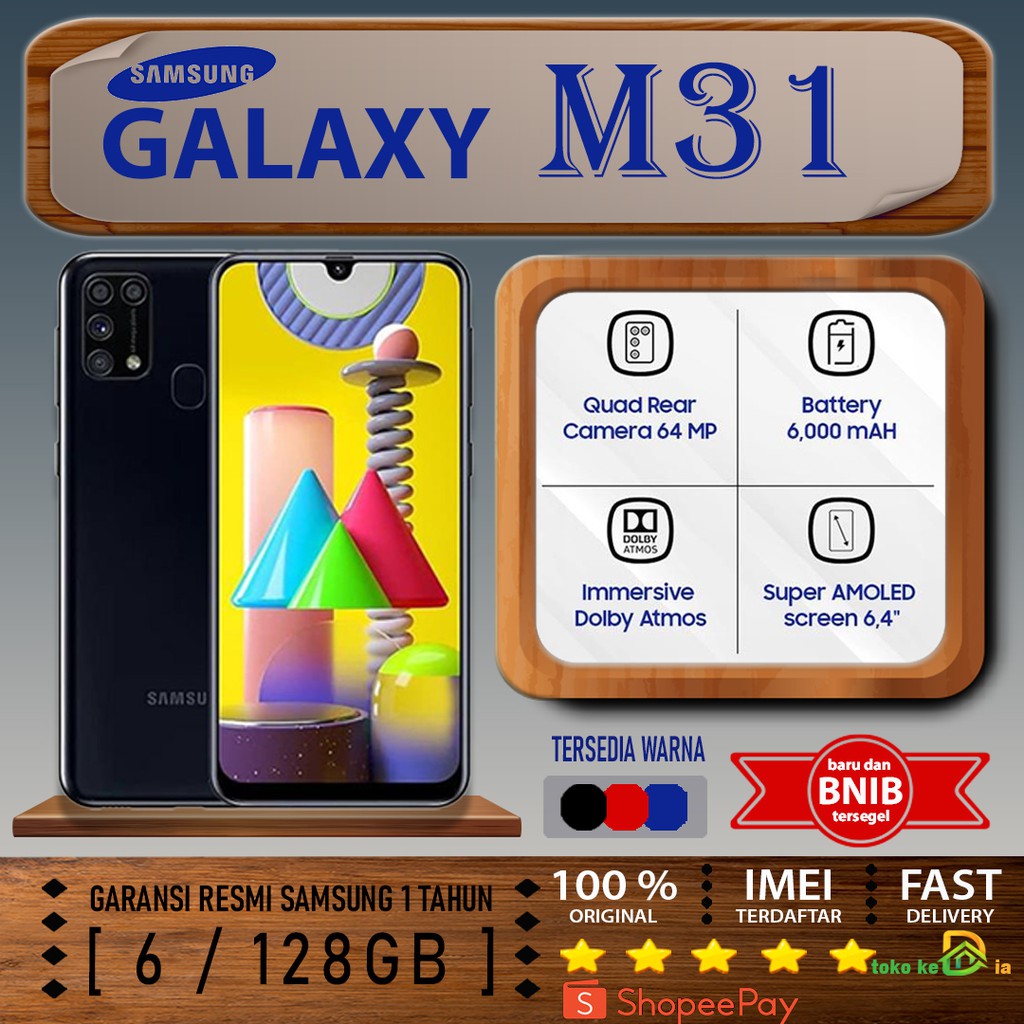 Samsung Galaxy M31 Smartphone [6 GB/ 128 GB] Resmi Samsung