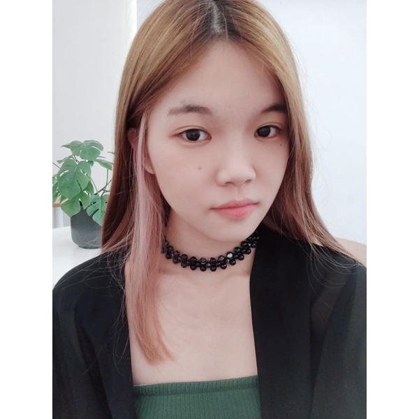 Kamala Marble Beads Choker Necklace Kalung Anyam Motif Marmer Handmade