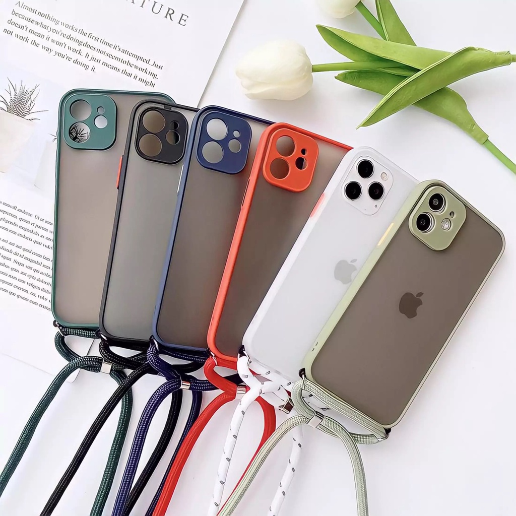 NEW Case OPPO A15/ A15s/ A16 Case Tali Aero Matte Transparent / Case Hp Kalung Selempang