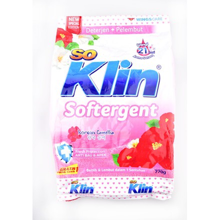 Soklin Softergent 275 gr Powder Detergent So Klin Deterjen Bubuk Softener 275gr Sabun Cuci Baju 275 gram Pelembut Pewangi Pengharum Pakaian Detergen Purple Lavender Cheerful Red Fresh Breeze Korean Camellia White and Bright Putih Pemutih