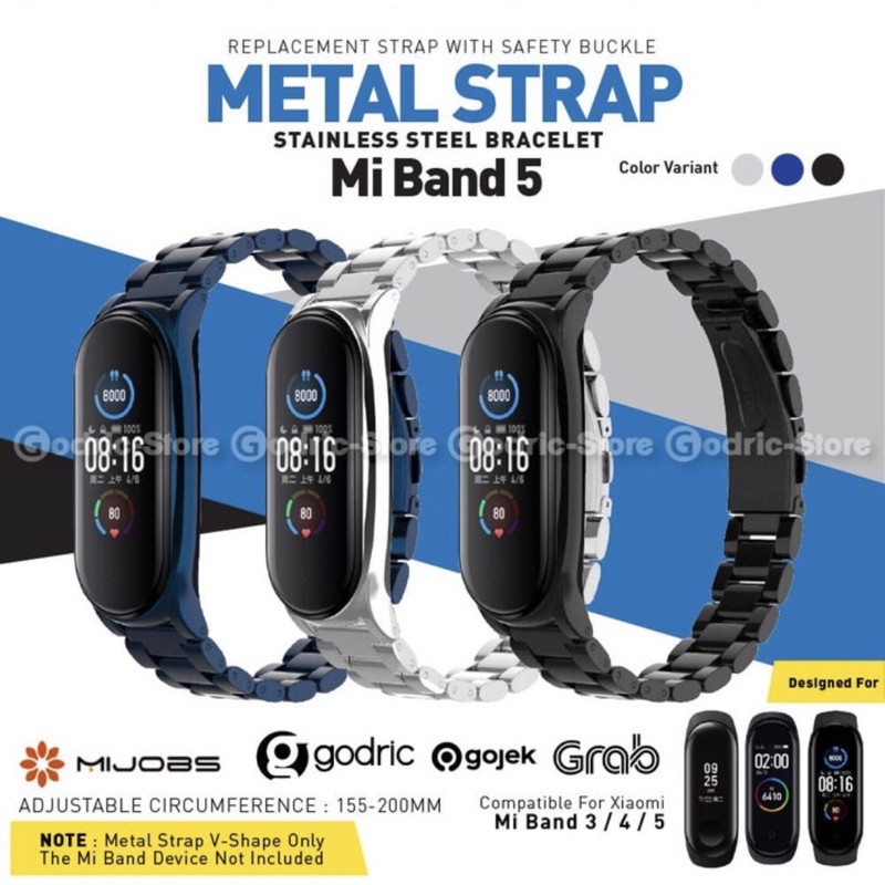 MIJOBS MiBand 5 METAL PLUS Stainless Steel Strap Xiaomi Mi Band 5 4 3