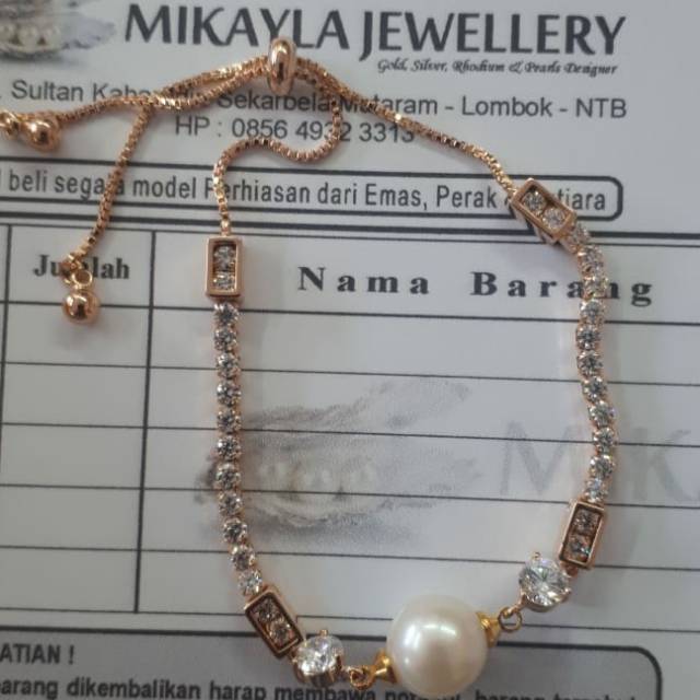 Gelang serut mutiara asli lombok