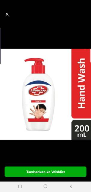 Sabun Pencuci Tangan Lifebuoy Handwash 200ml Antibacterial Hand Wash Total 10 antiseptic Pump