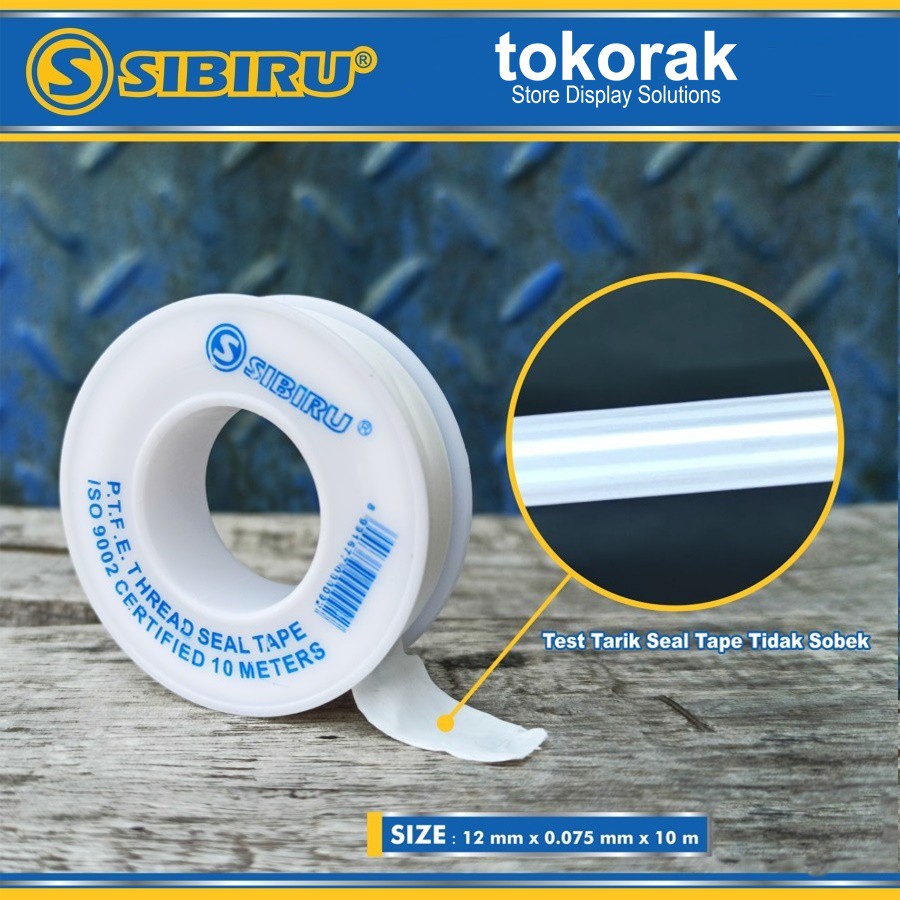 SEAL TAPE 1/2 INCH 10 METER SIBIRU - ISOLATAPE PIPA - ISOLASI KRAN