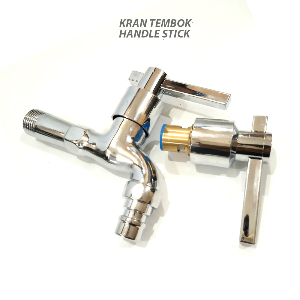 Kran Tembok Kran Taman Keran 1/2inch Handle Engkol Stick Jantung/Katub KUNINGAN