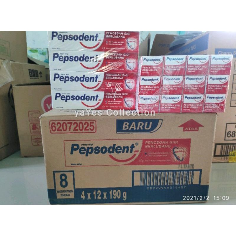 Pepsodent pasta gigi 190 g Siwak cool mint 12 plus pencegah gigi berlubang plak mulut bersih