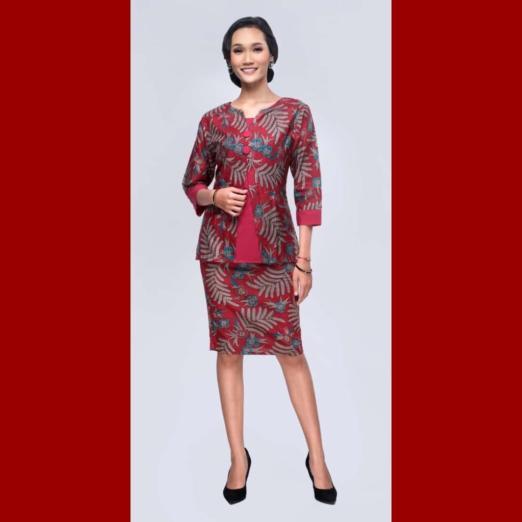 ARINI MERAH BATIK COUPLE KELUARGA PASANGAN MODERN JUMBO PREMIUM SARIMBIT AYAH IBU ANAK ROK N BLOUSE