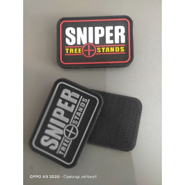 patch rubber logo senjata sniper tactical tempelan karet