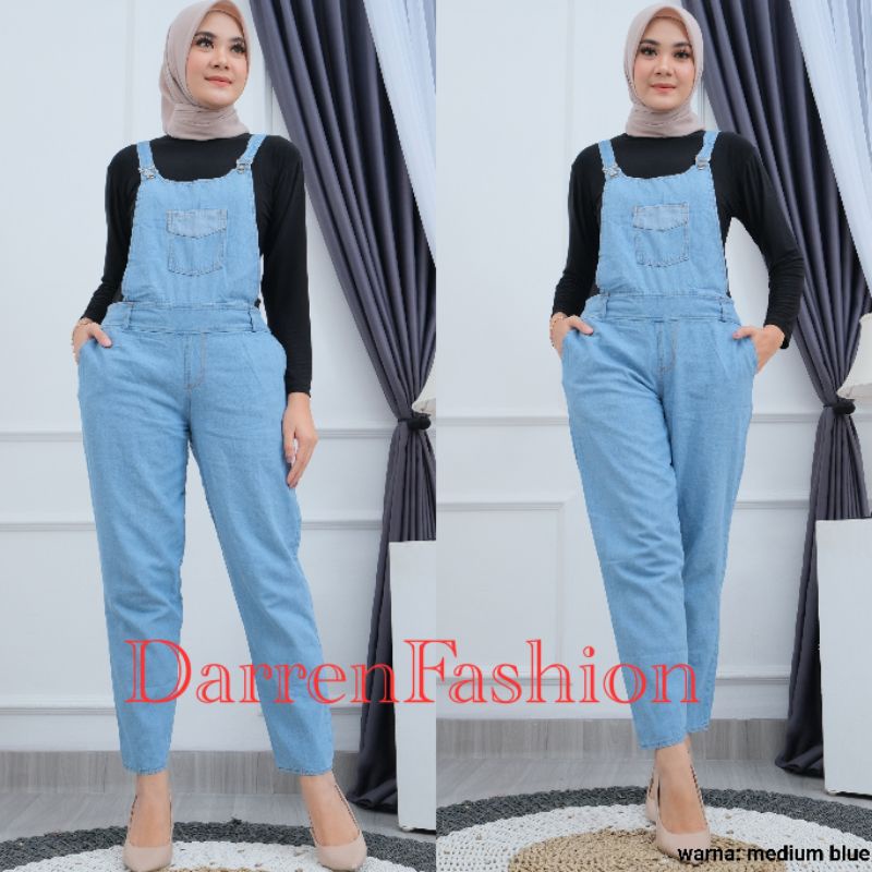 Celana Panjang Overall Wanita Dewasa Jeans Denim Murah