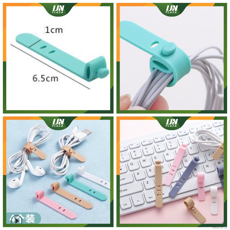 ❤ IJN ❤ Pengikat Kabel Penggulung Cable Binder Klip Cable Cord Holder Penjepit Kabel Charger Hp Universal