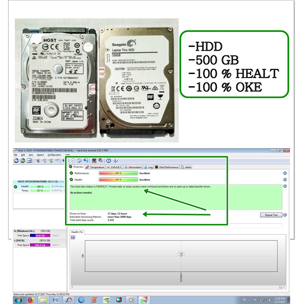HDD Hardisk HardDisk Laptop netbook 500gb HGST WD BLUE 320GB Seagete SLIM HDD CPU KOMPUTER