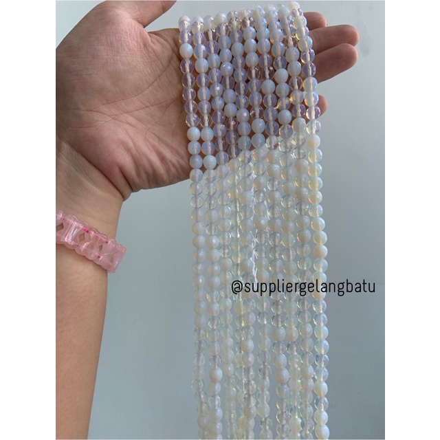 Batu Moonstone opalite AGATE 8mm CUTTING natural bahan gelang kalung