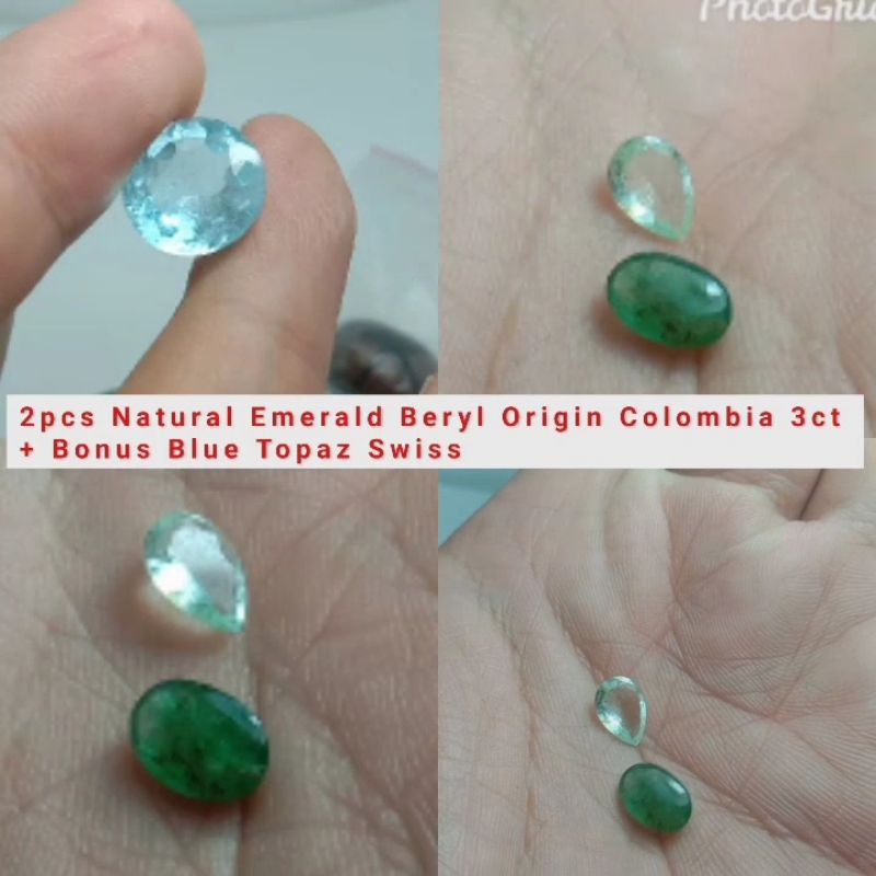 jaminan Natural.Emerald beryl atau zamrud origin Colombia model cabochone dan Cuting clean 2.5crt