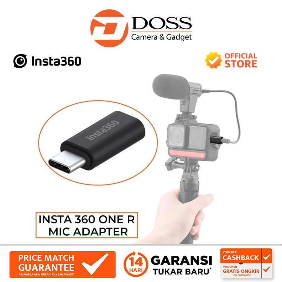 Insta360 Mic Adapter / Microphone Adapter 3.5mm TRS For Insta360 ONE R