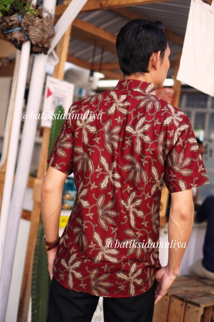 Sidamuliya Batik Kemeja Pria Slimfit Premium Arkananta Lengan Pendek