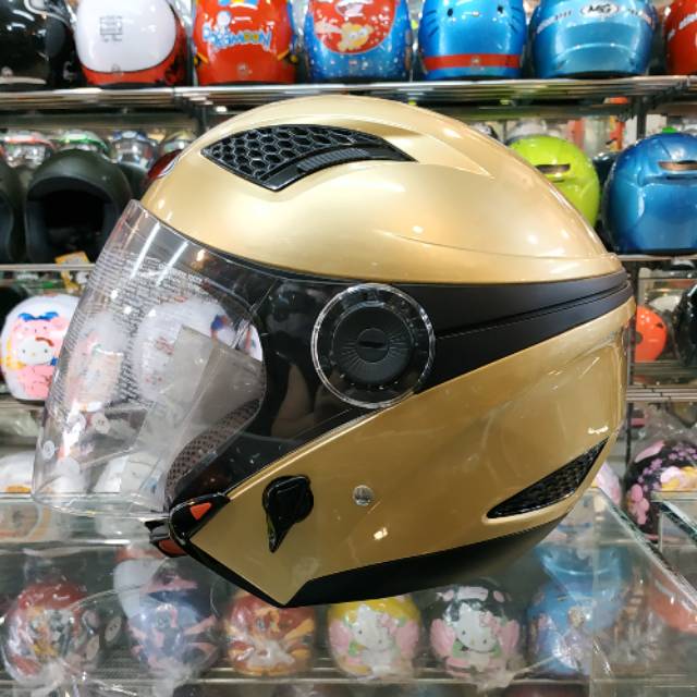 HELM SNI HALF FACE ZEUS ZS610 SOLID GOLDEN YELLOW