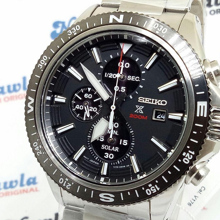 Seiko Prospex SSC705P1 Solar Chronograph Black - Jam Tangan Pria SSC705