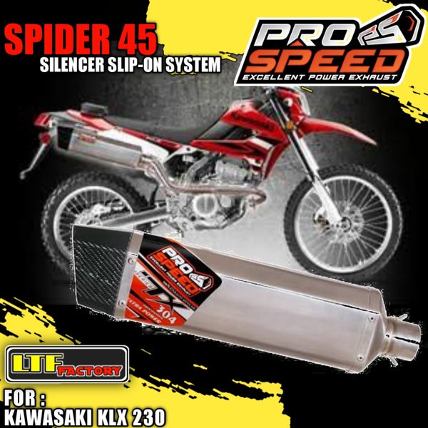 KAWASAKI KLX 230 - PROSPEED SPIDER 45 Silencer Slip-On System Exhaust - Knalpot Racing Original - St