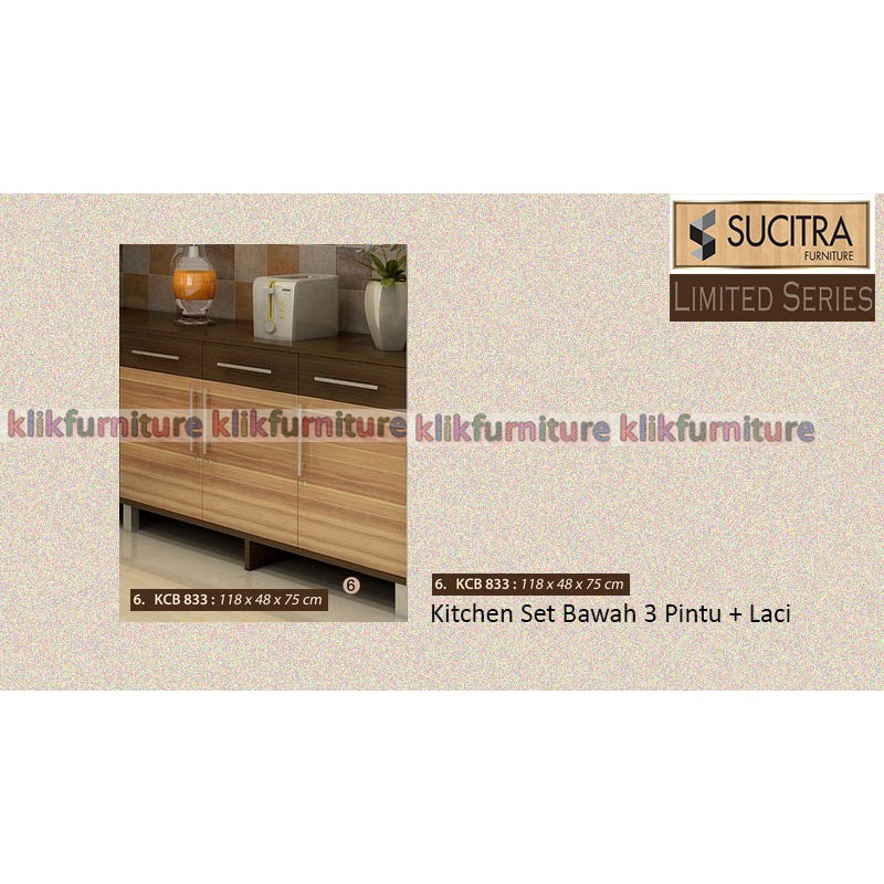 [SALE] KCB 833 Kitchen Set Bawah 3 Pintu SUCITRA