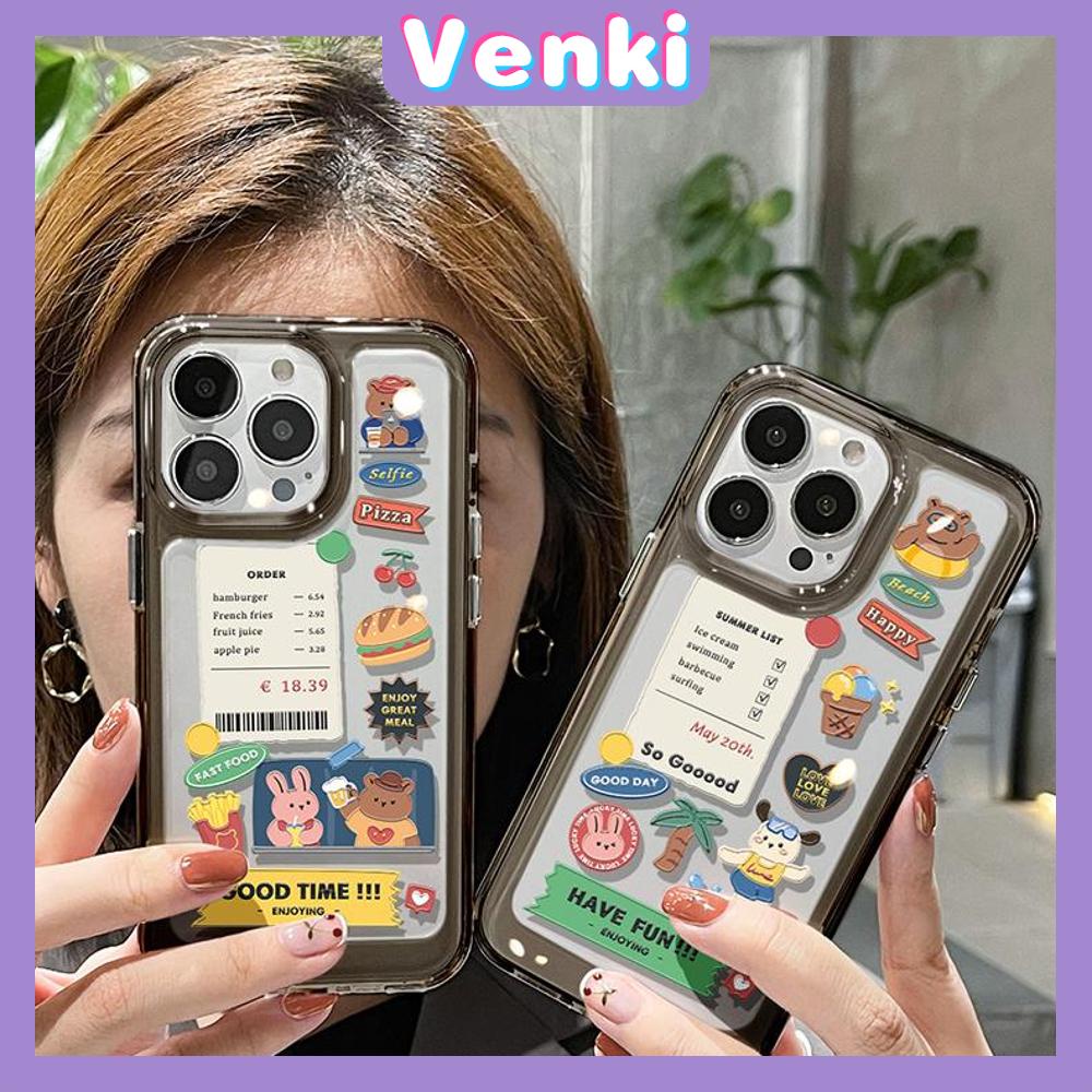 iPhone Case HD Acrylic Hard Case High Clear Metal Button Protection Camera Shockproof Cute Cartoon Bear Compatible with iPhone 14 Pro Max 14 Plus 13 Pro Max 12 Pro Max 11 XR 7Plus