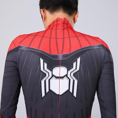 Kostum Spiderman Merah Hitam Baju Cosplay Superhero Anak Dan Dewasa + Topeng