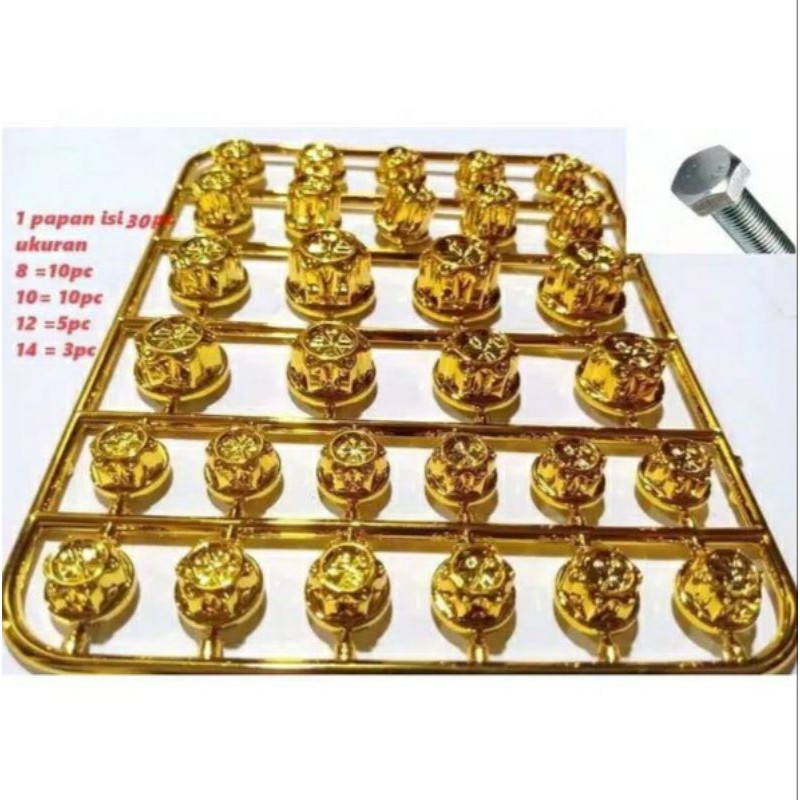 PROMO COD Tutup Baut Probolt Flower Isi 30pcs 1papan, Cover baut model thailand