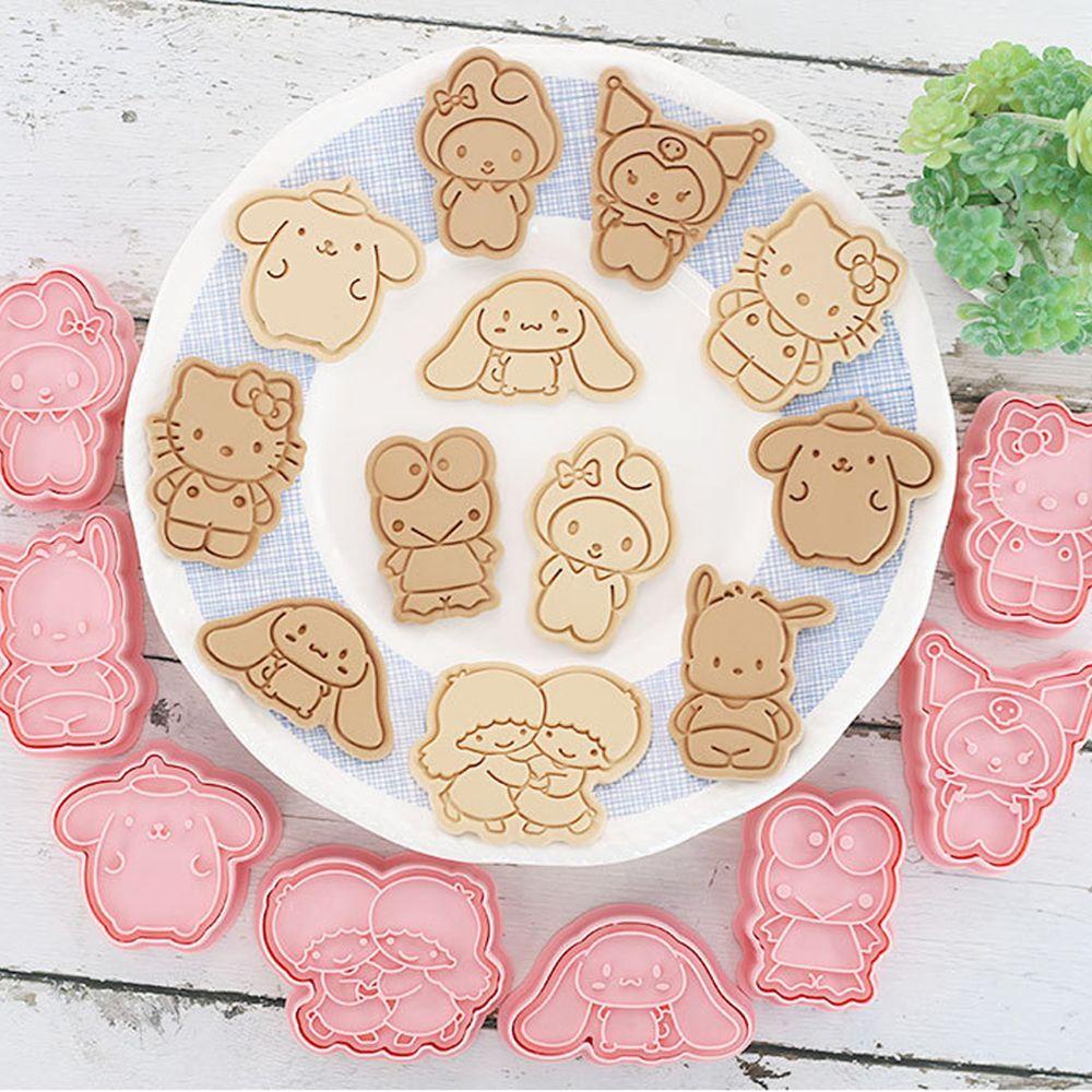 Rebuy Cetakan Biskuit 8pcs/Set Kuromi Pressable Dekorasi Kue Baking Tools Aksesoris Dapur Cookie Cutter Set