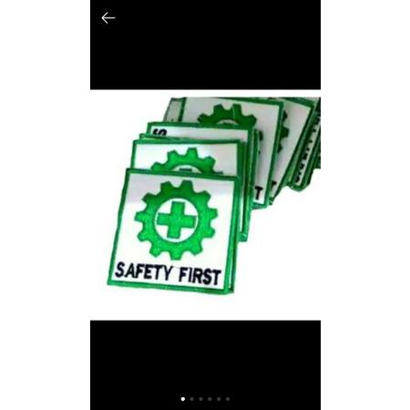 Logo k3 bordir safety first bulat, kotak, full benang