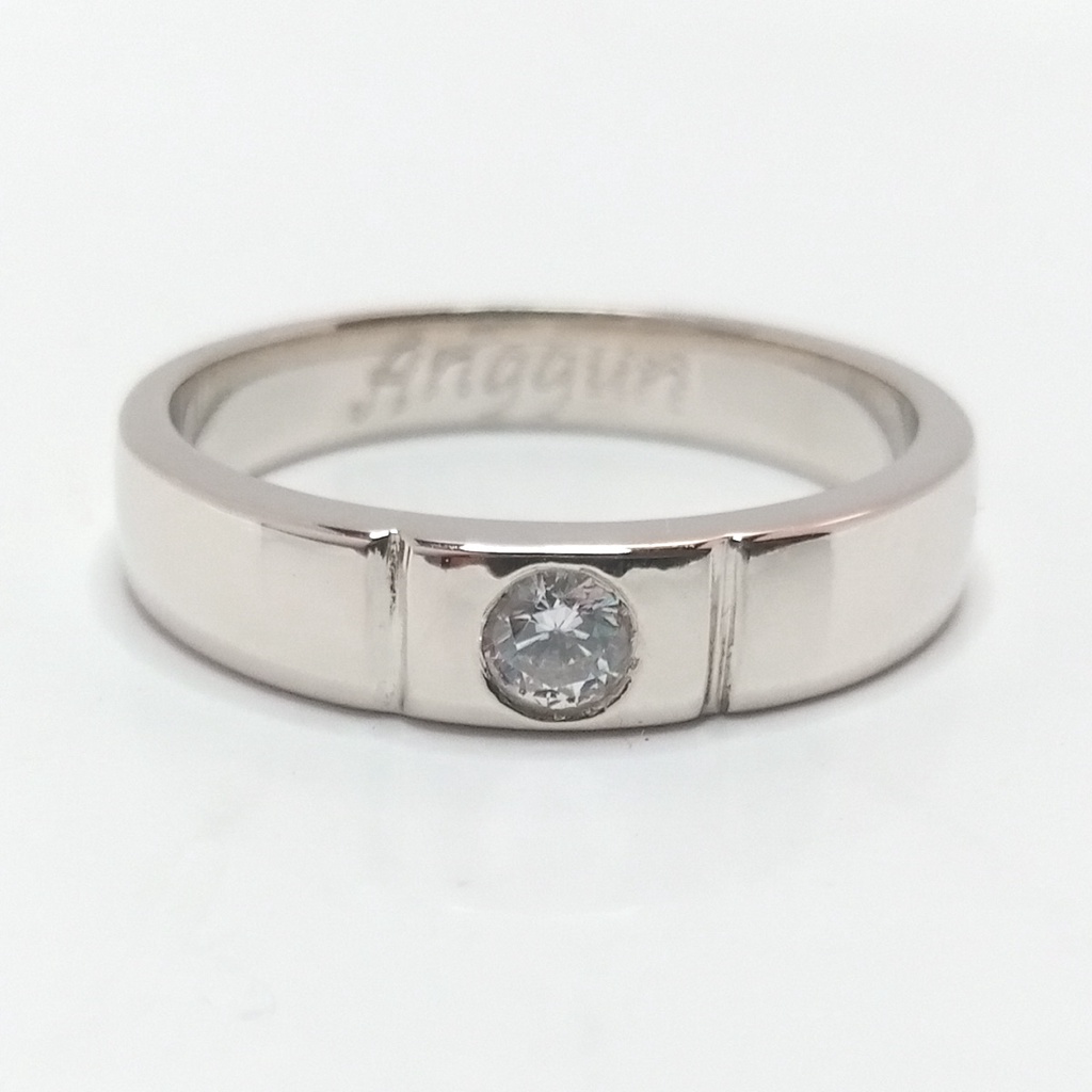 Cincin Tunangan Single Pria Perak Asli Ukir Nama A77
