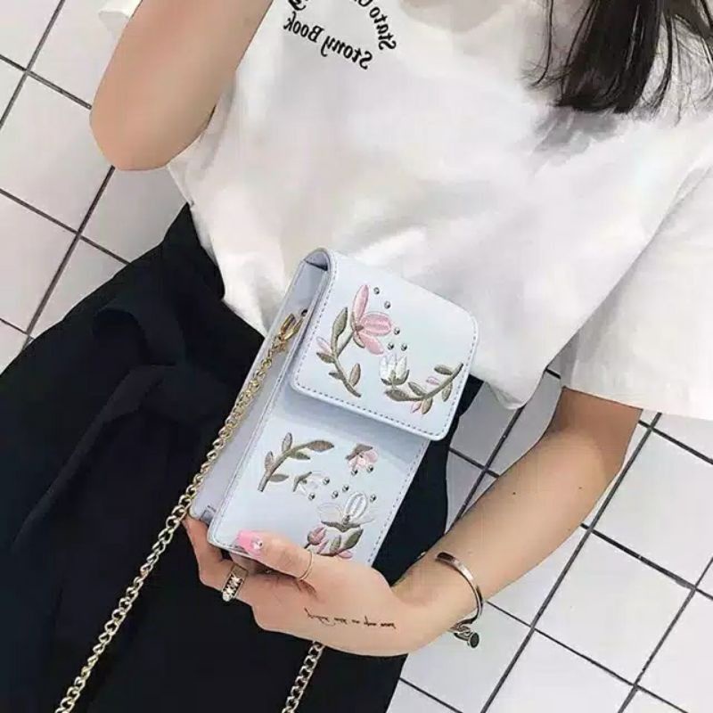 TAS SELEMPANG WANITA POCKET BAG TAS HP SLINGBAG TALI RANTAI