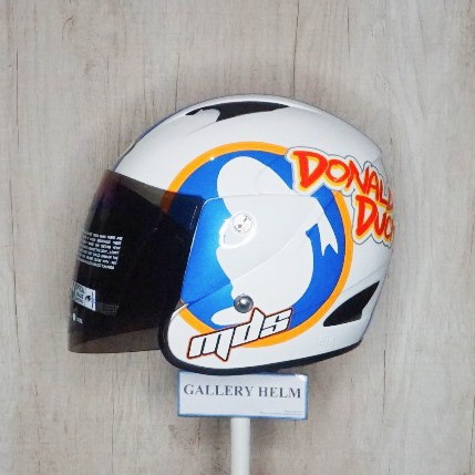 MDS Sport R3 Mickey Classic Donald #2 White Orange / helm motif / helm mds / mds helmet / helm murah