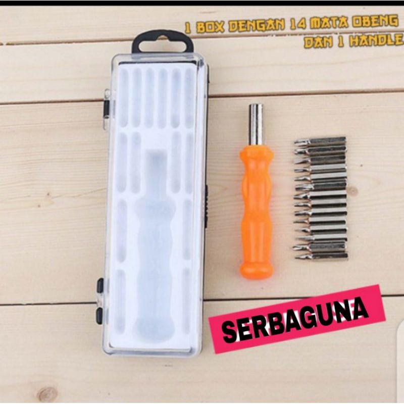 Obeng Set Tool Kit 14mata Obeng/Obeng Serbaguna Multifungsi