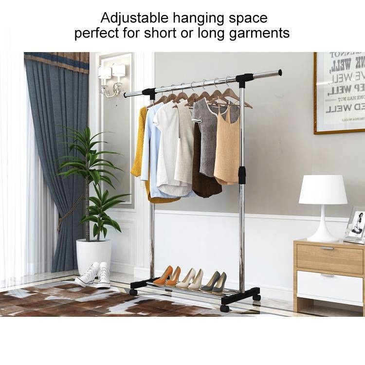 Stand Hanger DOUBLE Rod Rack Gantung rak Serbaguna Baju Gantungan Laundry Pajangan