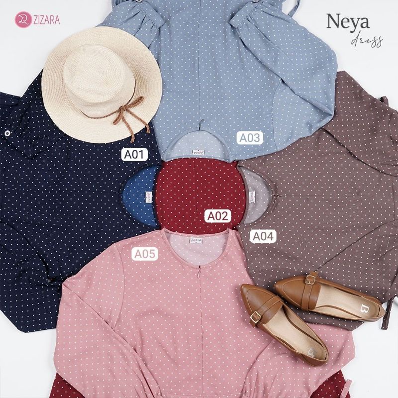 READY STOCK NEYA DRESS POLKA by zizara