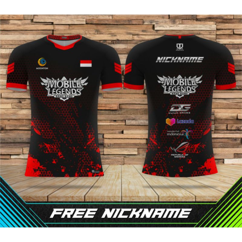 Kaos Jersey Gaming Mobile Legend Free Nicname