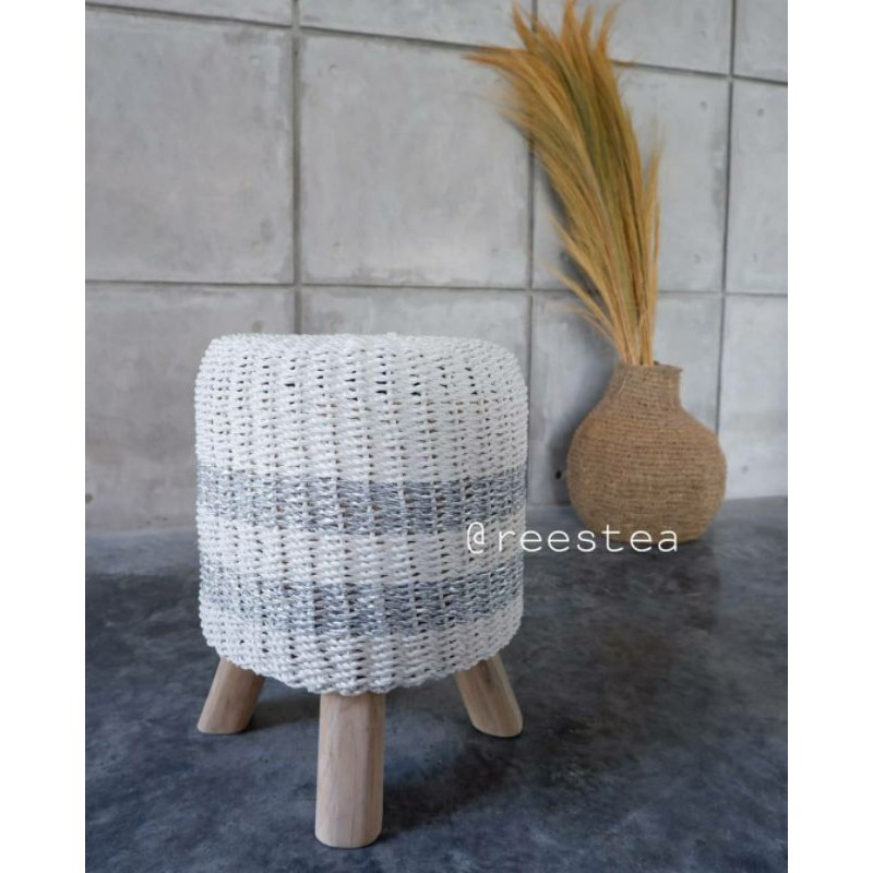 Stool Seagrass Anyam Tebal/ Stool Anyam/Stool Jati tebal