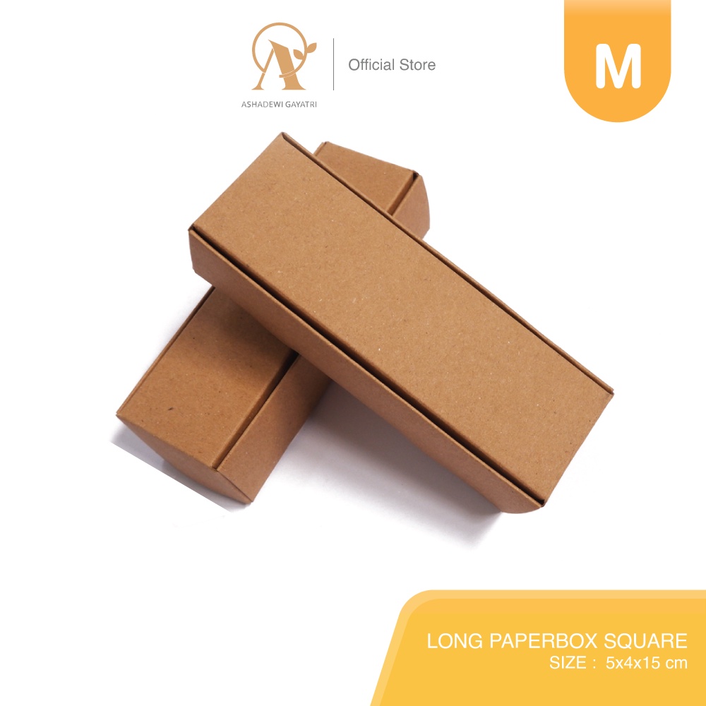 

Ashadewi Gayatri - Long Paperbox Square / Medium Size (5x4x15 cm) Brown Kraft / Paper Box