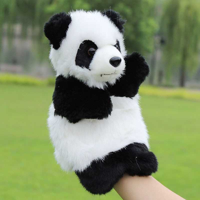 CRE  Panda Hand Puppet Baby Kids Plush Doll Educational Toys Preschool Kindergarten