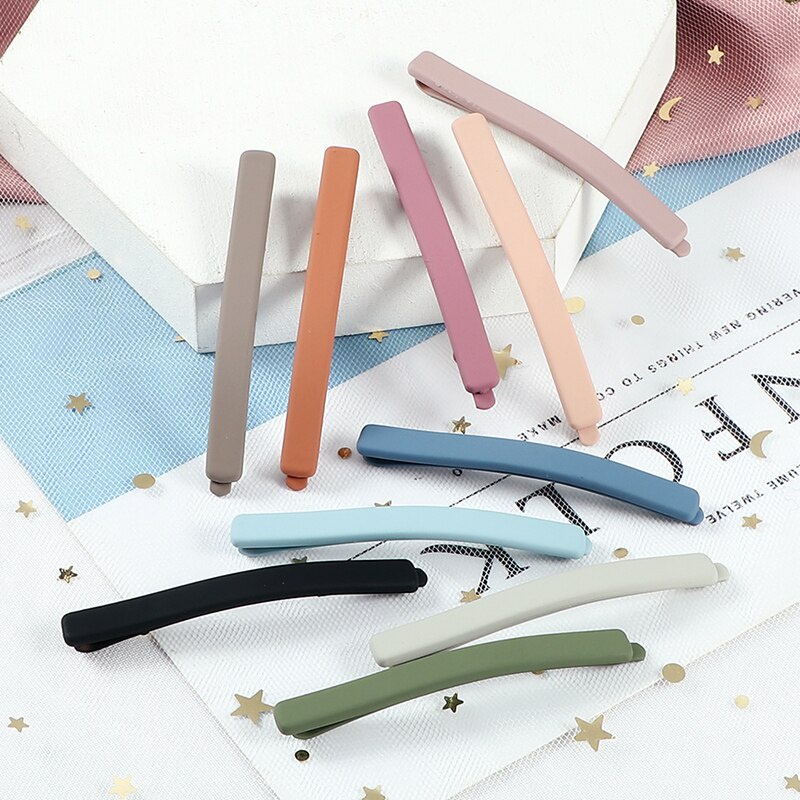 1pc Jepit Rambut Warna Morandi Korea Fashion Simple Hairpin Wanita Aksesoris