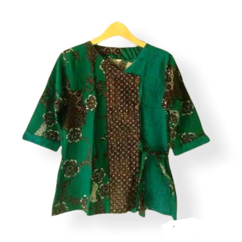 Blouse Kerja Rumbai Tali Lengan 3/4 dan Kemeja Batik size  M,L,XL,XXL,3L,4L,5L,6L,7L