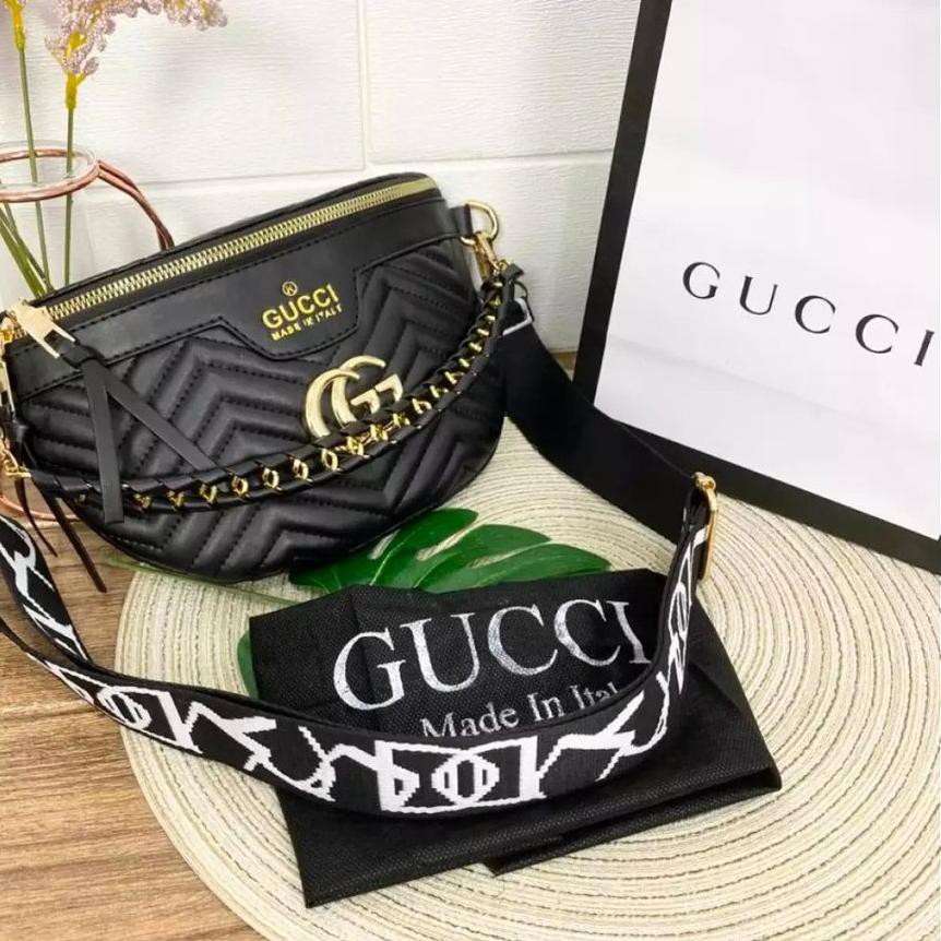 Model Baru.. Waist Bag Wanita GG Model Terbaru Tas Pinggang Wanita Bordir Tas selempang wanita ranta