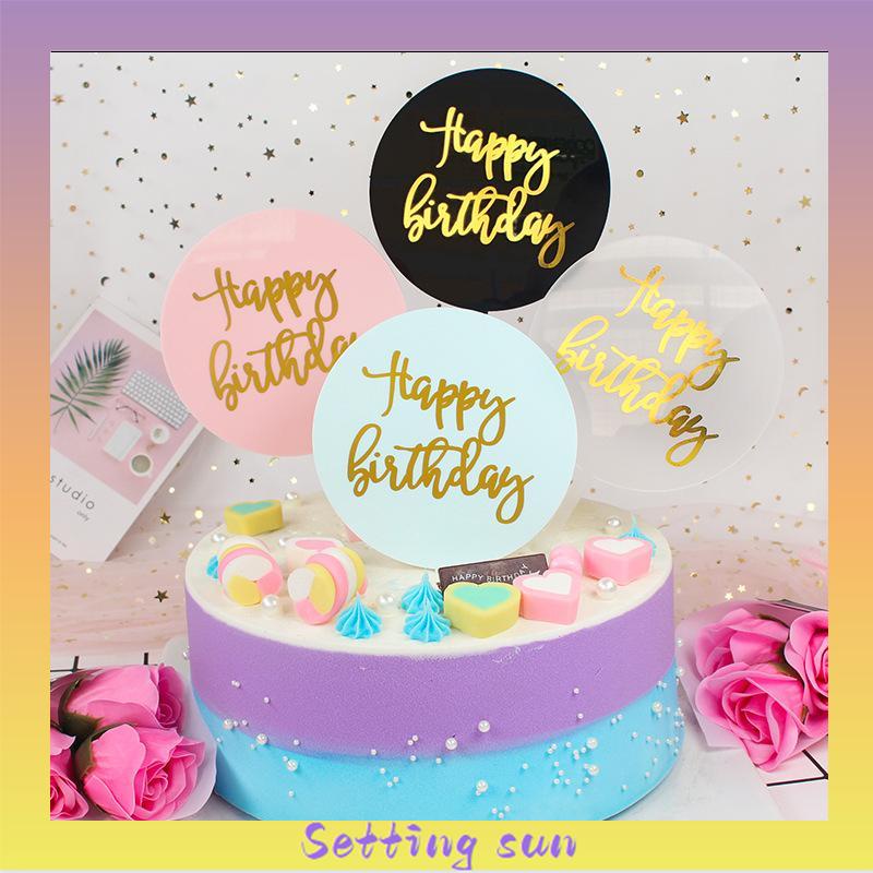 Cake Topper Happy Birthday / Tusukan Hiasan Kue Happy Birthday Acrylic TN