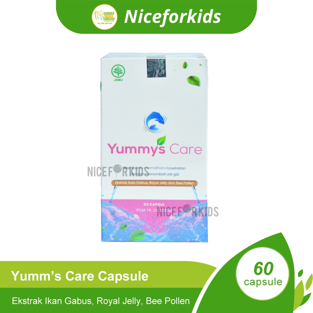 Yummy's Care Capsule Ekstrak Ikan Gabus Royal Jelly Bee pollen Isi 60 Kapsul / Yummys Care Kapsul Penambah Gizi dan Penyembuh Luka