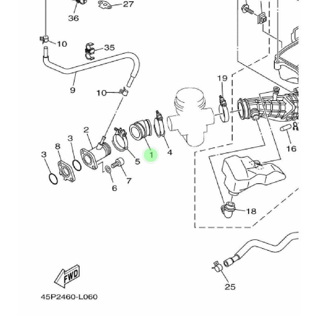 KARET JOINT INTAKE INTEK MANIFOLD MANIPUL BYSON KARBU ORIGINAL YGP 45P-E3586-10